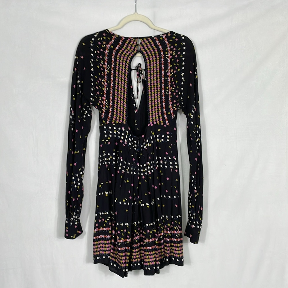Free People Coryn Mini Dress Size 6 Ling Sleeve Open Back EUC - Picture 4 of 15